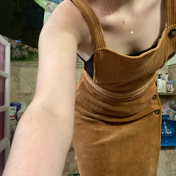 TAN CORDUROY LAYERING DRESS - Picture 2 of 3